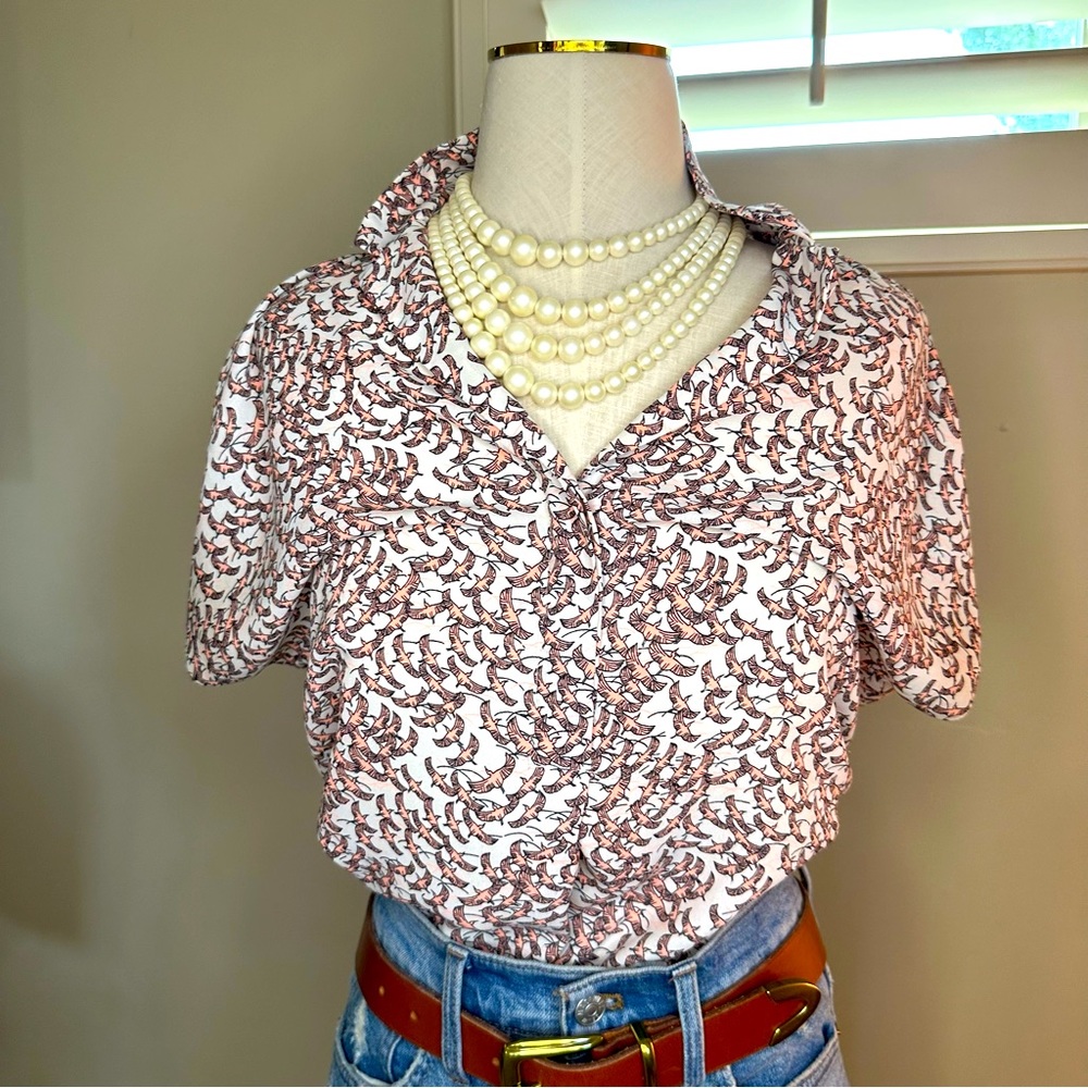 Women's petite Banana Republic, silky blouse, polyester, size small